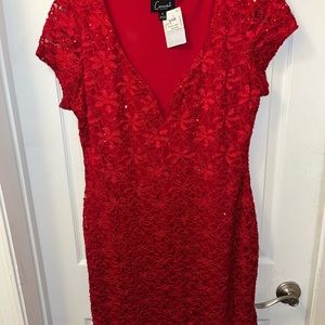 Beautiful sequence red holiday cocktail dress
